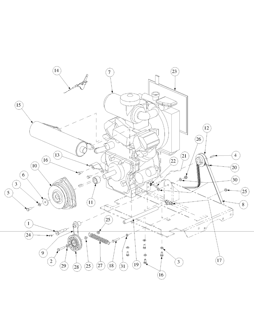 Engine Assembly Kawasaki Diagram and Parts List for M72-KW LC-53AB5GFZ750-29HP-DFI-OHV-LC Cub Cadet Lawn Tractor